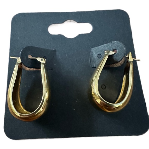 NAPIER Vintage Gold Tone Hoop Earrings - Picture 2 of 4